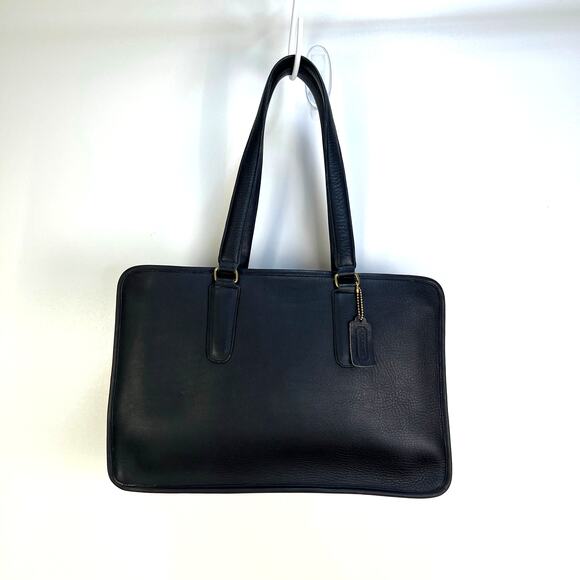 Vintage Coach Marketing Tote 9665 Black Leather Bag Women's Made in NYC - Picture 1 of 11